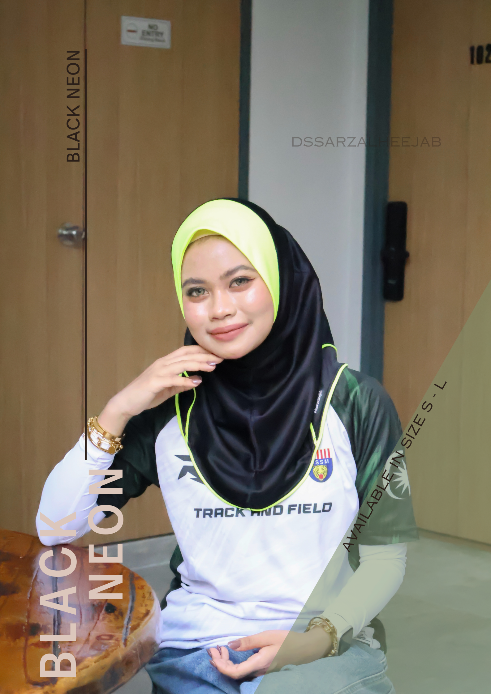 BLACK NEON SPORT JERSEY HEEJAB