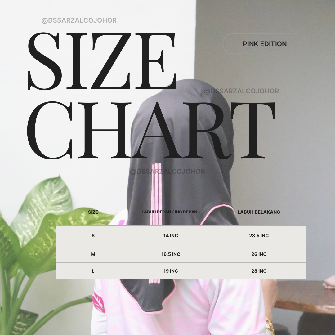 ALL BLACK PINK SPORT JERSEY HEEJAB