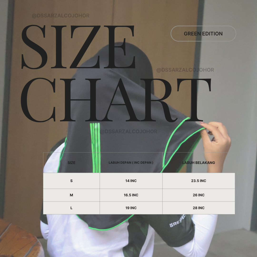 ALL BLACK GREEN SPORT JERSEY HEEJAB