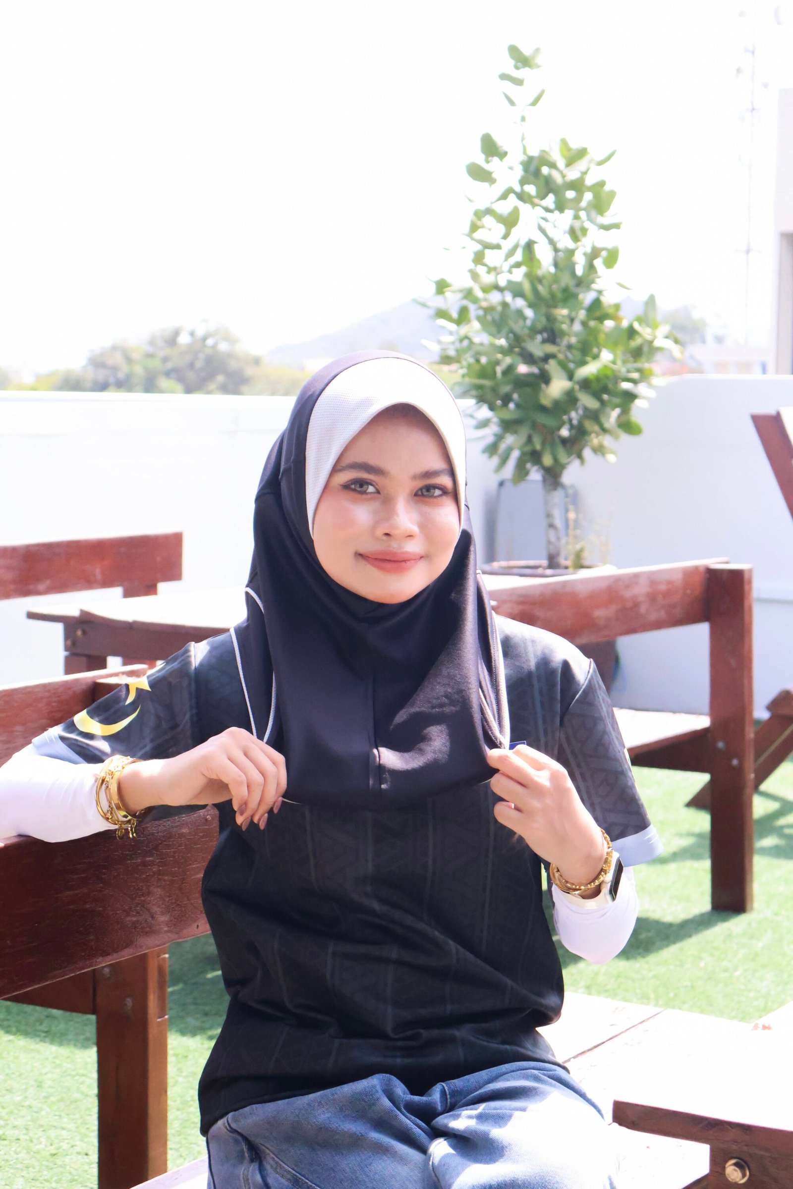 BLACK GRAY SPORT JERSEY HEEJAB BY DSSARZAL