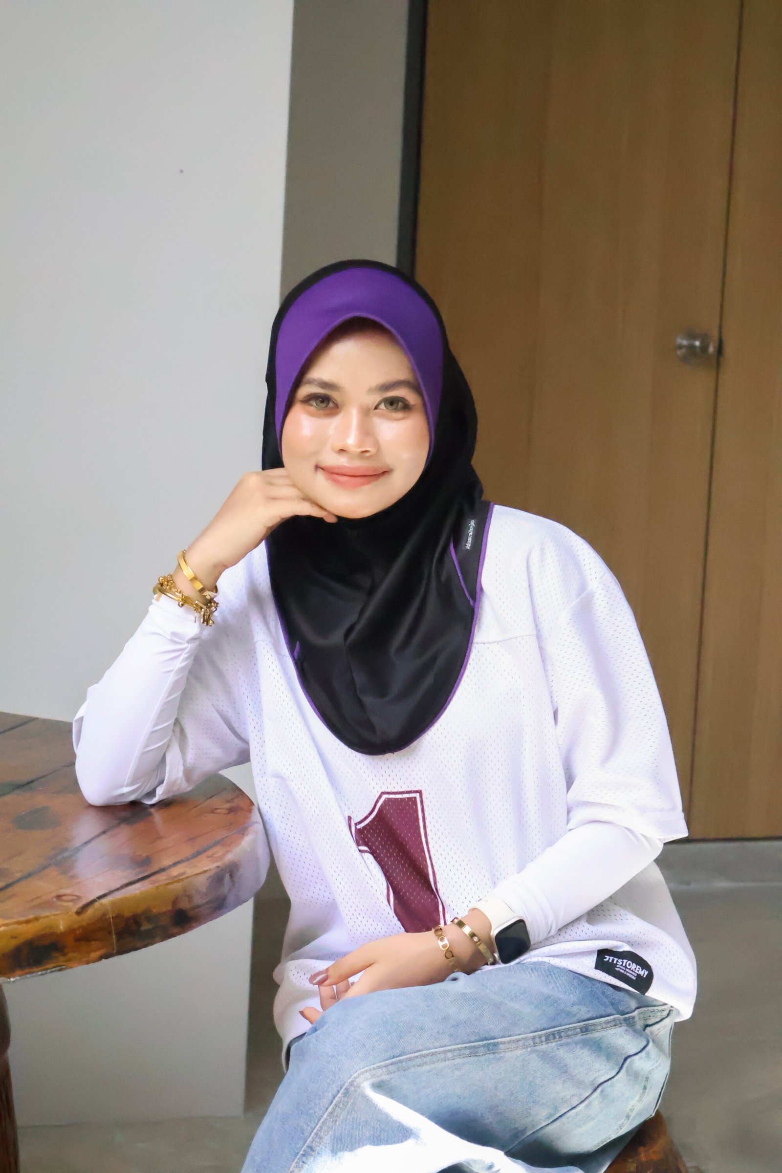 BLACK PURPLE SPORT JERSEY HEEJAB