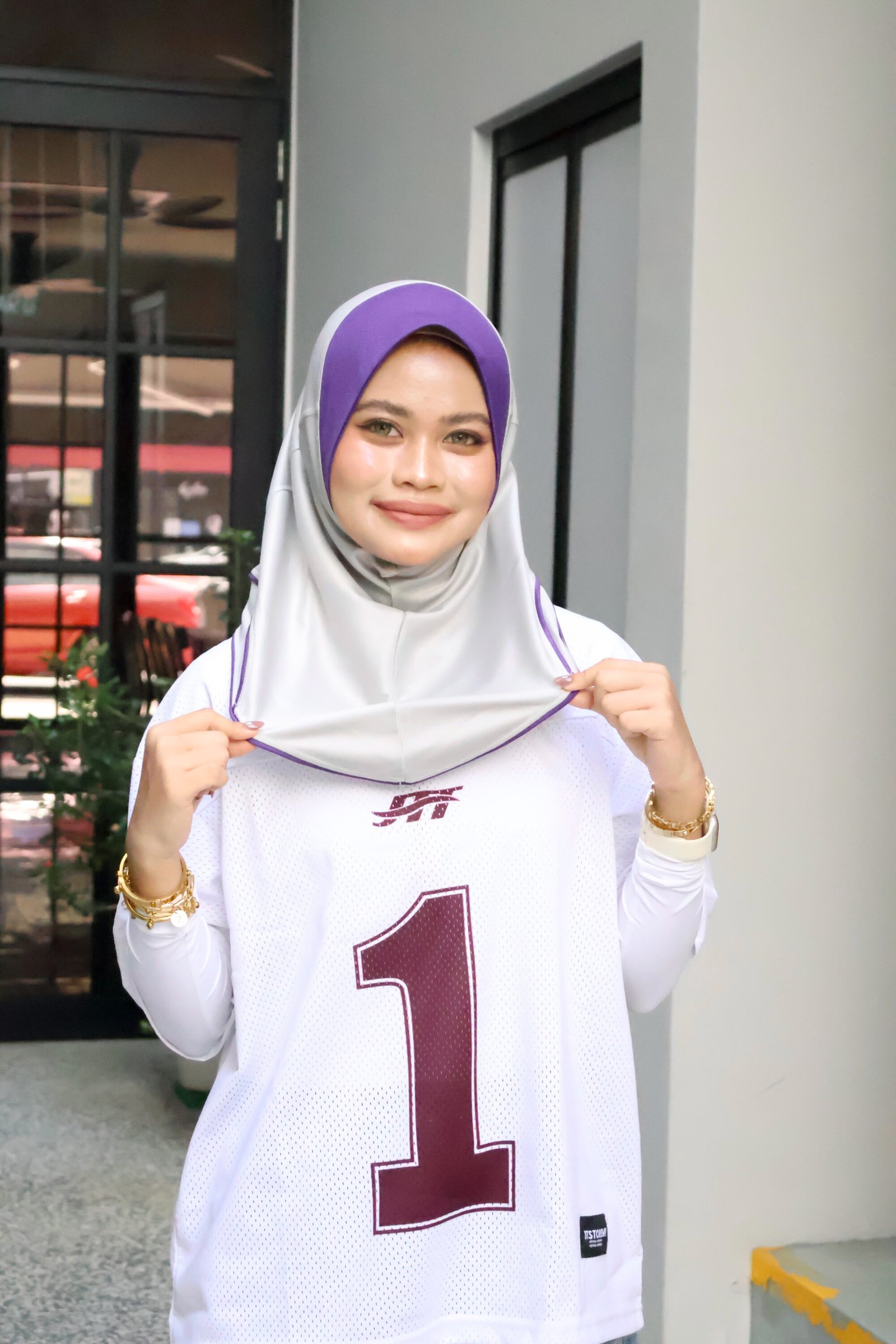 GREY PURPLE SPORT JERSEY HEEJAB