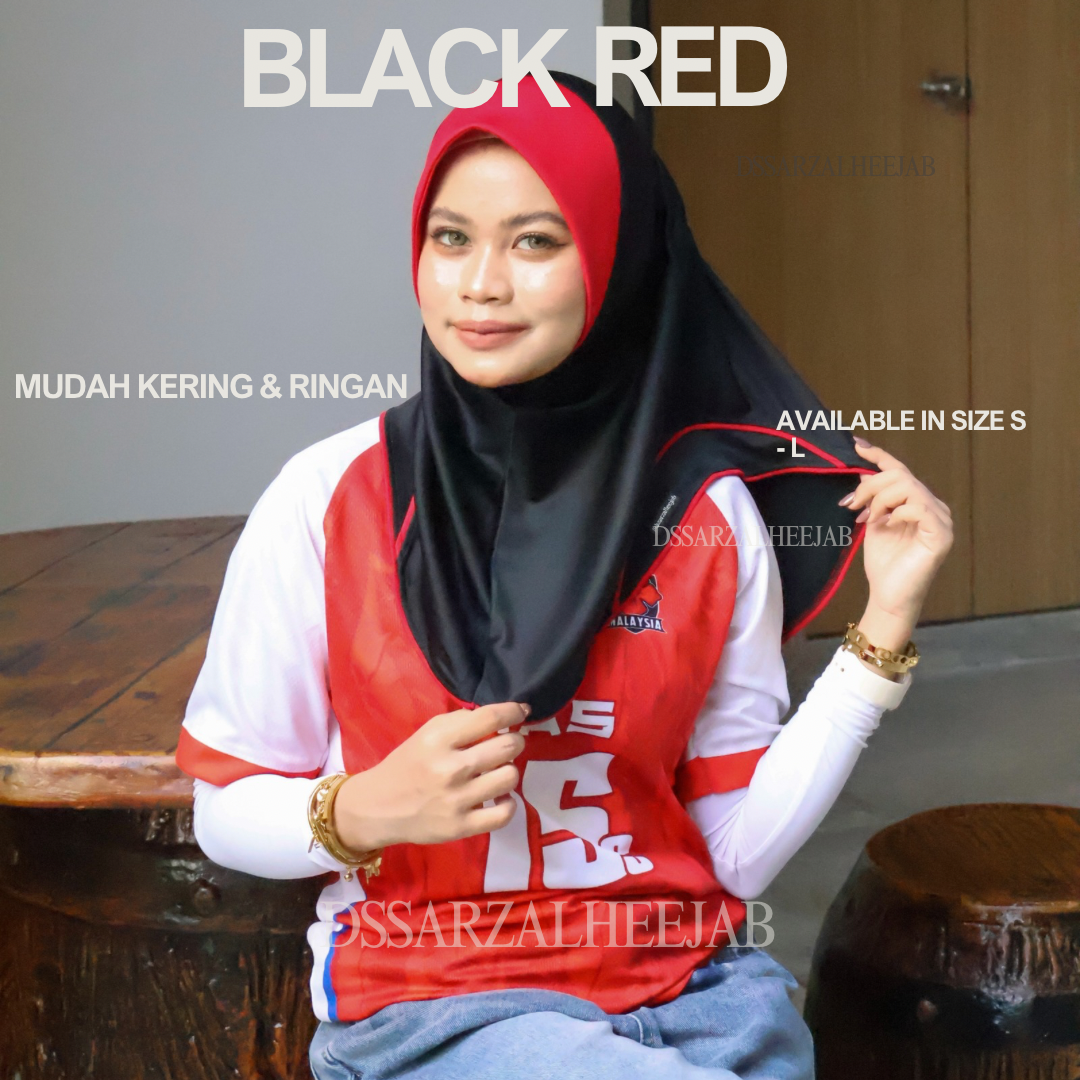BLACK RED SPORT JERSEY HEEJAB