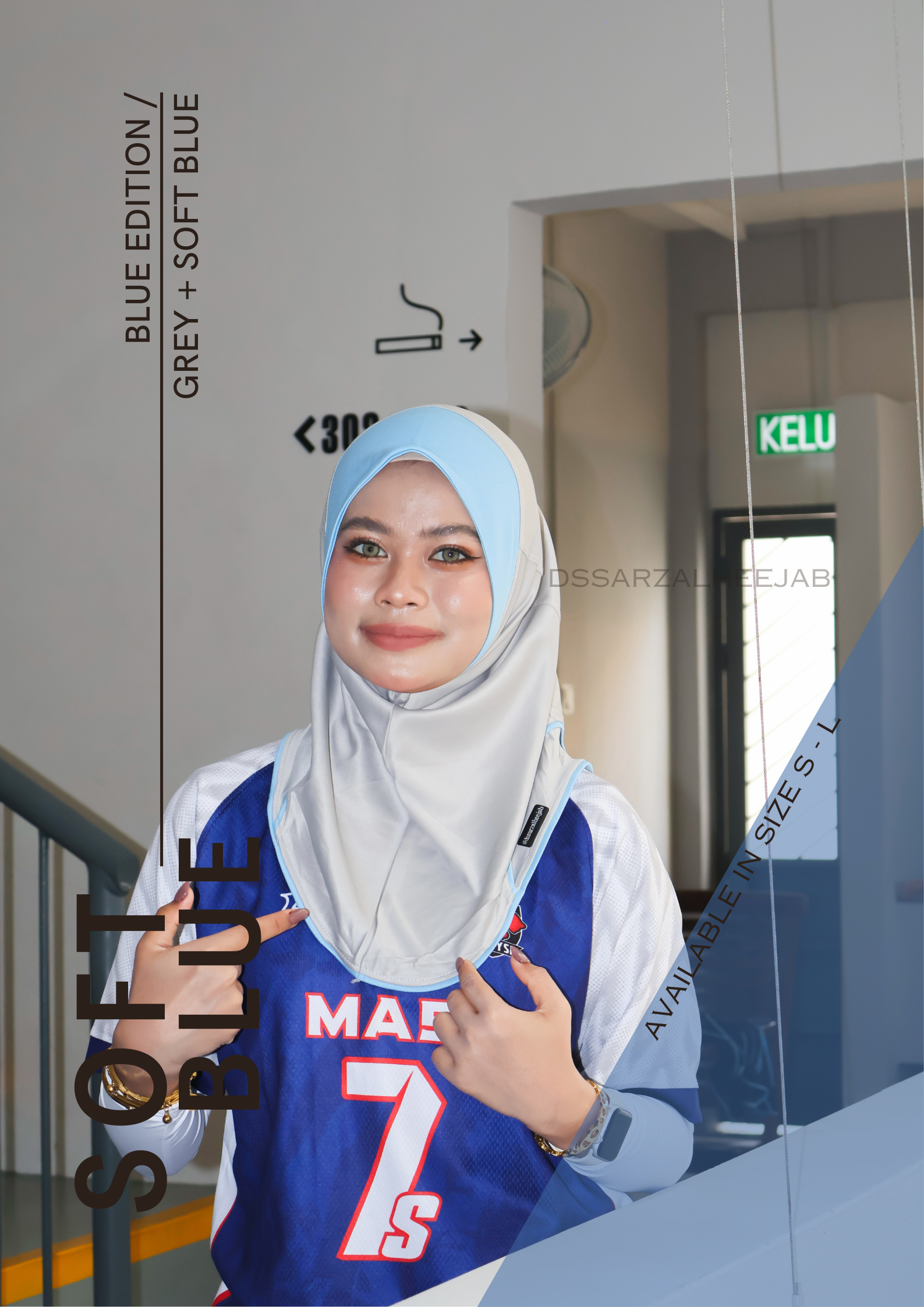 SOFT BLUE SPORT JERSEY HEEJAB